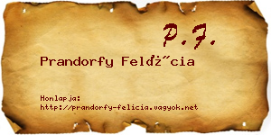 Prandorfy Felícia névjegykártya